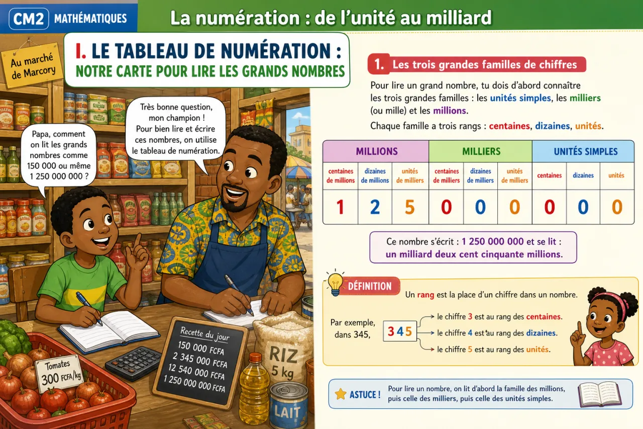 La numération : de l'unité au milliard — illustration