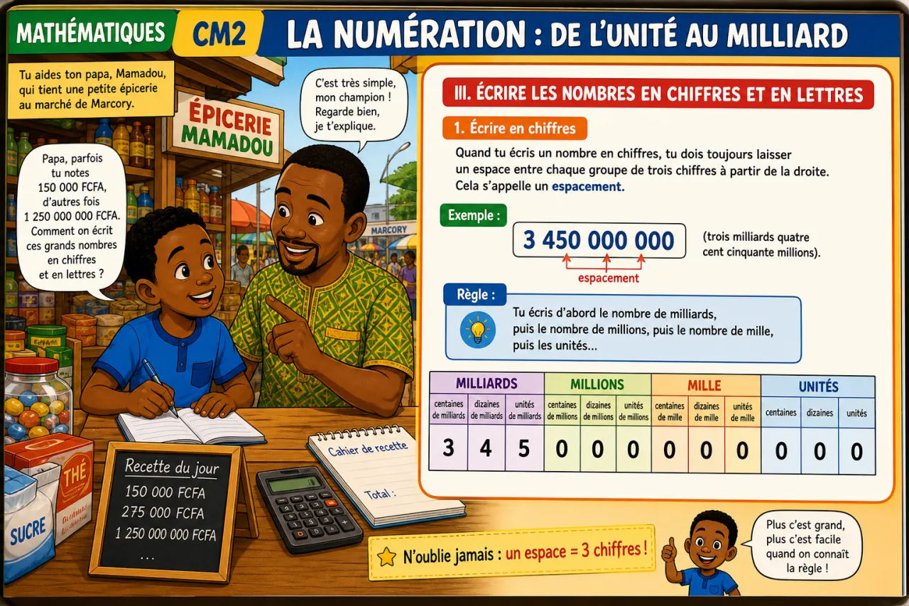 La numération : de l'unité au milliard — illustration
