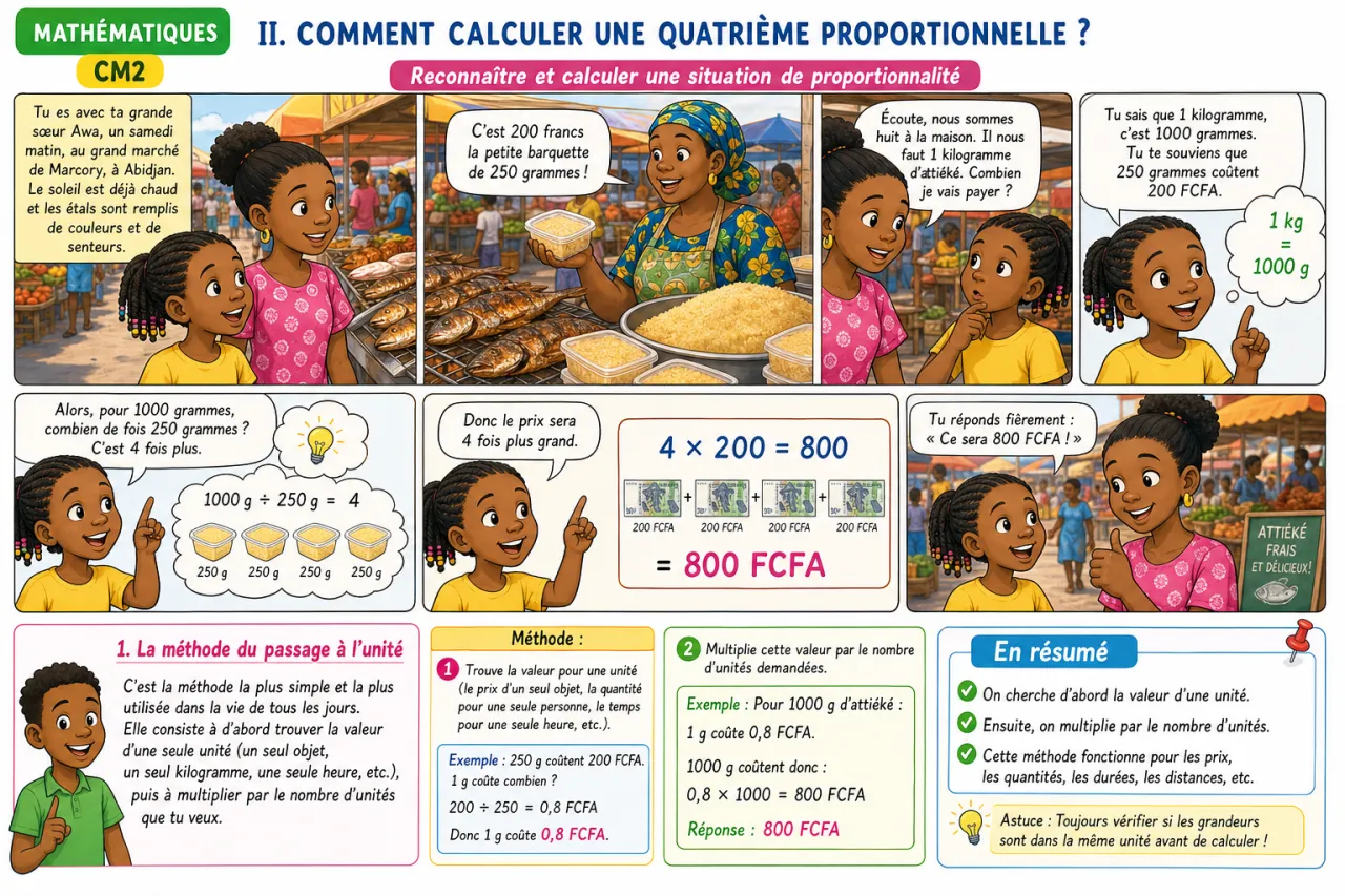La proportionnalité : reconnaître et calculer — illustration