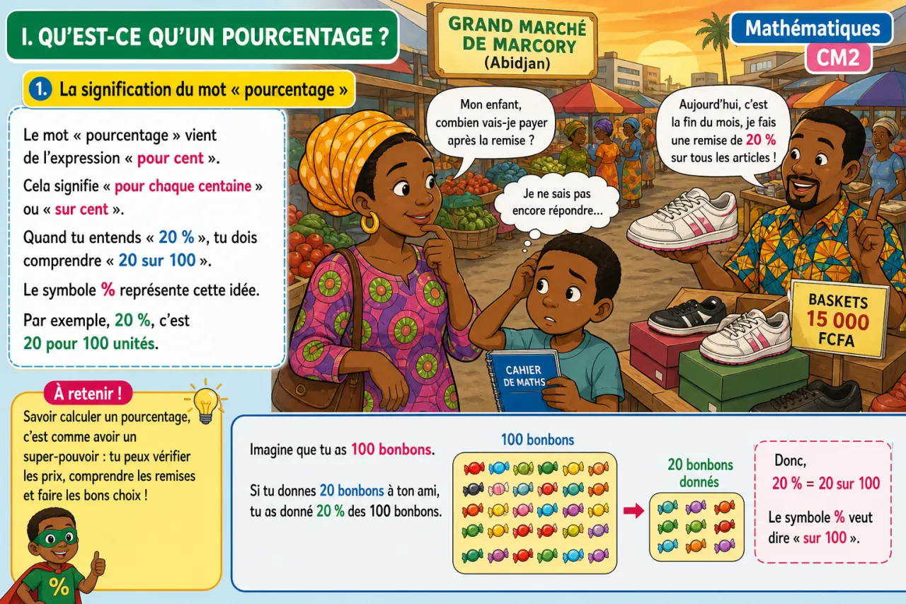 Calculer un pourcentage (prix, remise, TVA) — illustration
