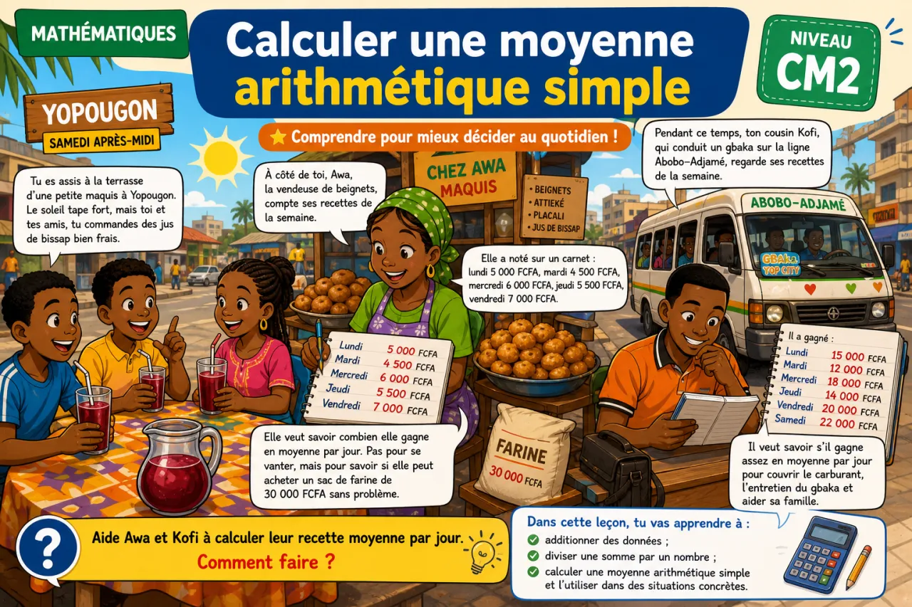 Calculer une moyenne arithmétique simple