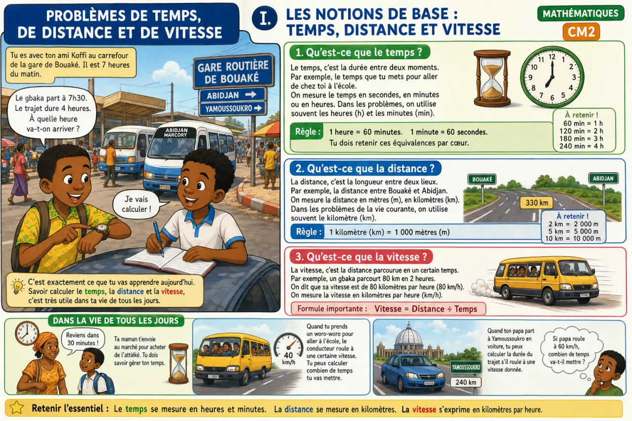 Problèmes de temps, de distance et de vitesse — illustration