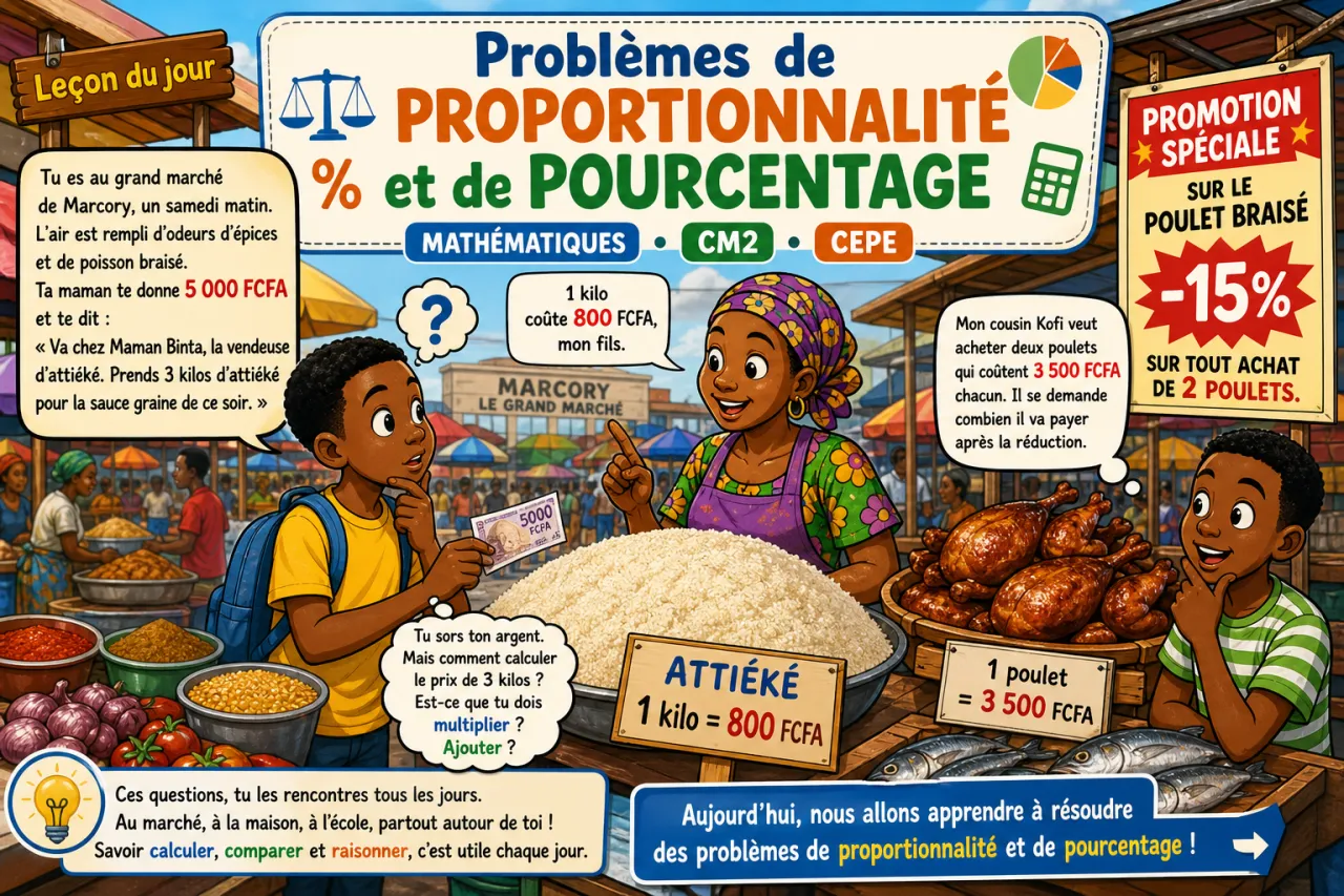 Problèmes de proportionnalité et de pourcentage (CEPE)