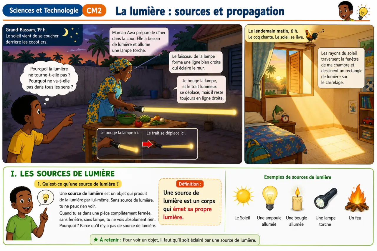 La lumière : sources et propagation — illustration