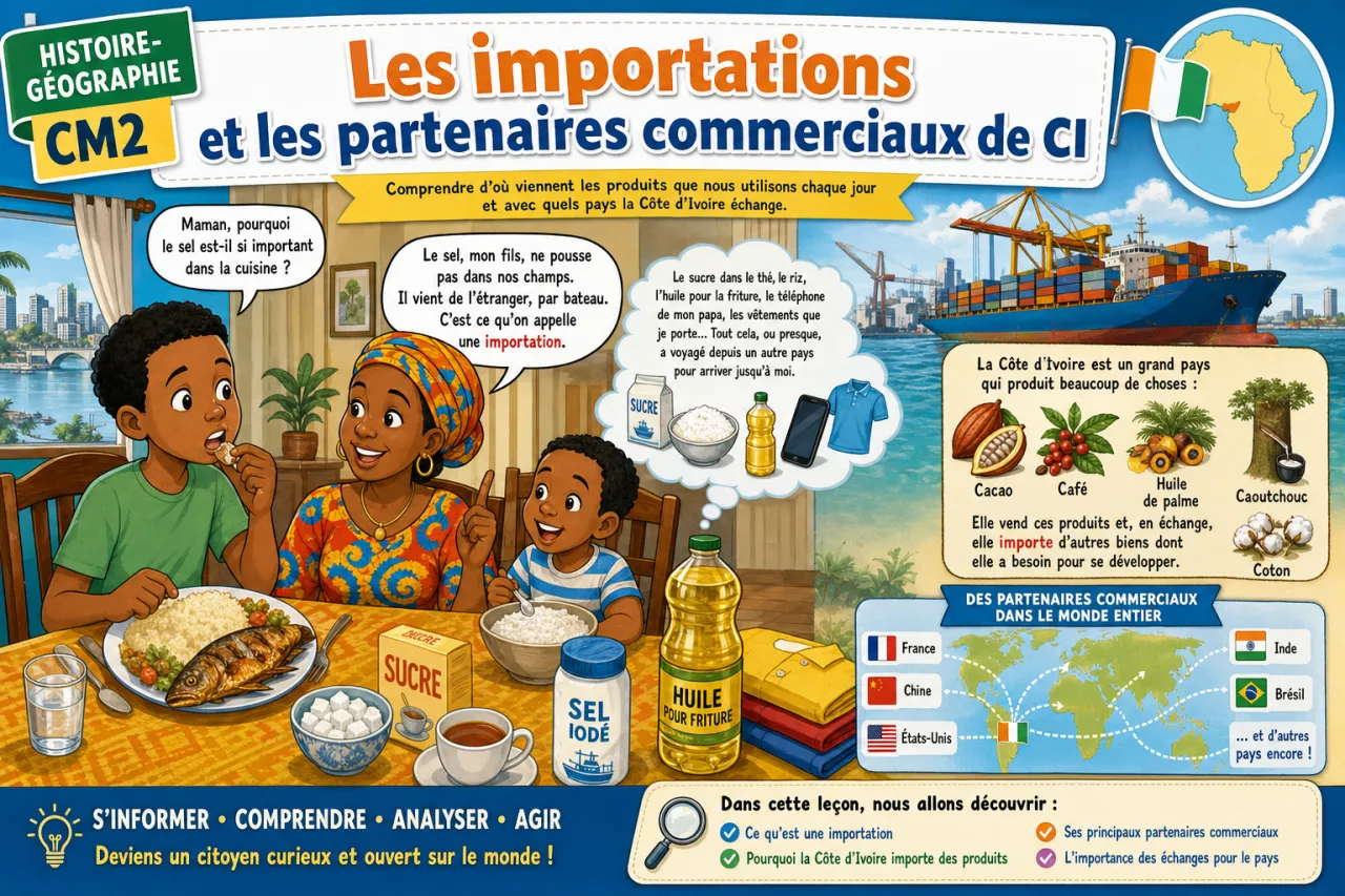 Les importations et les partenaires commerciaux de CI