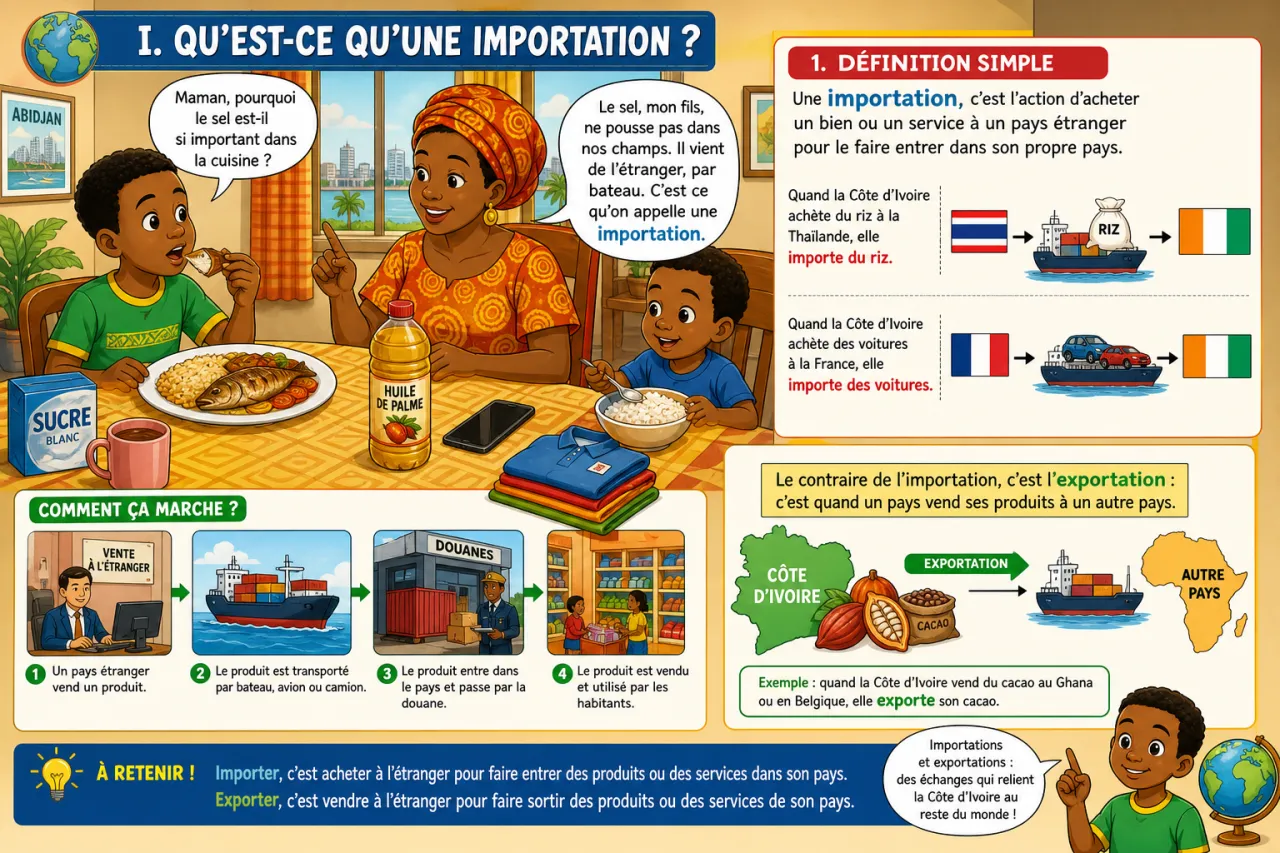 Les importations et les partenaires commerciaux de CI — illustration