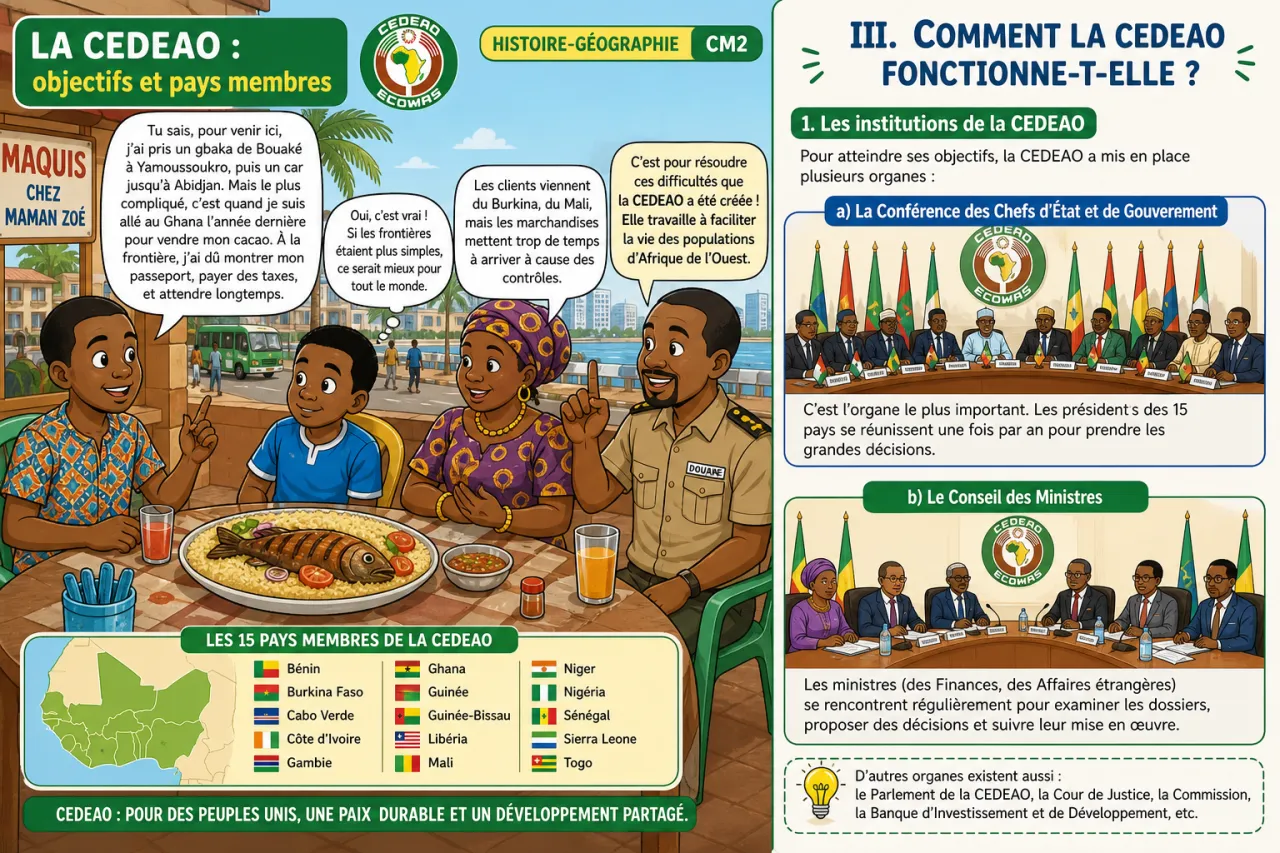 La CEDEAO : objectifs et pays membres — illustration
