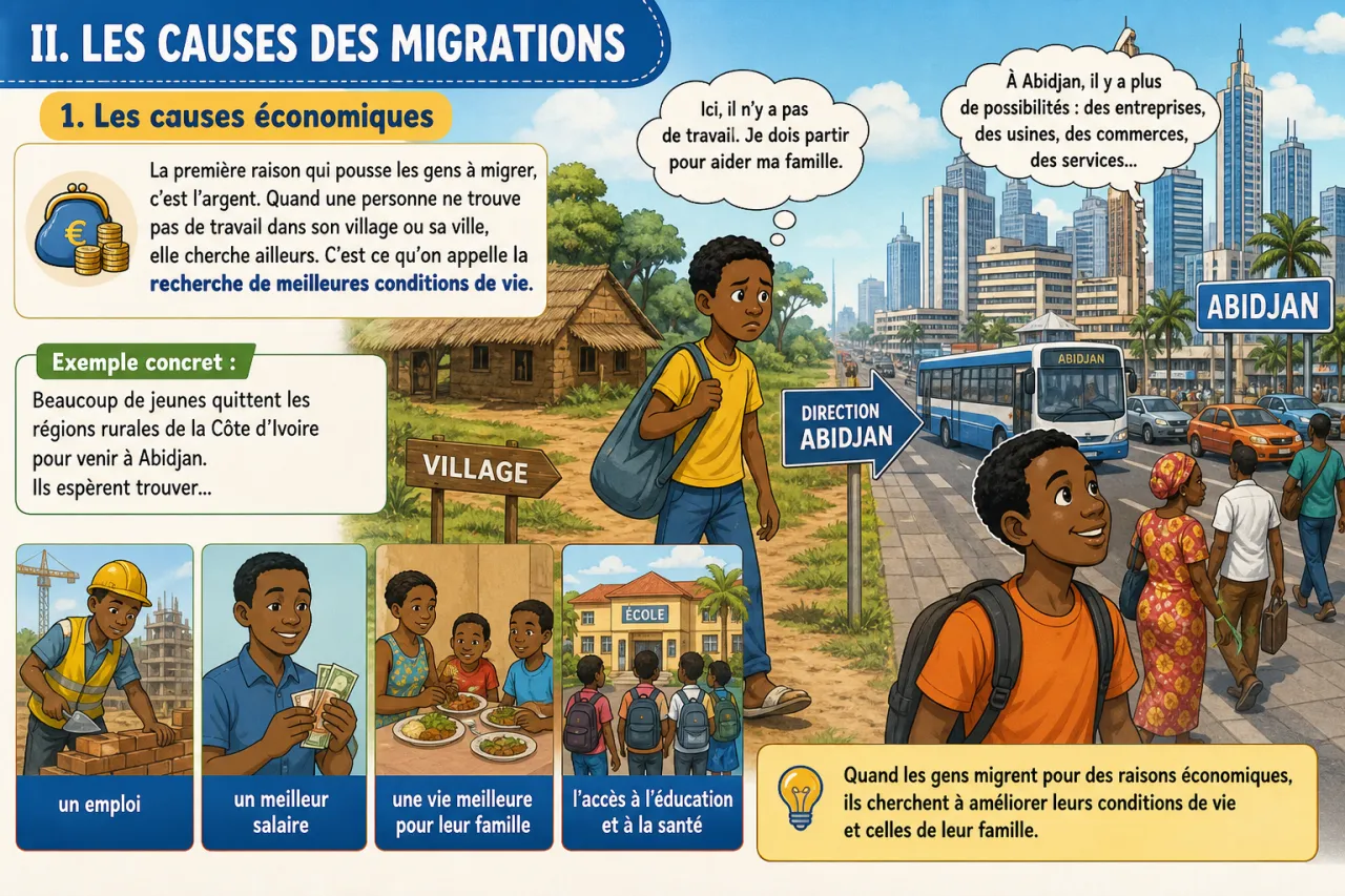 Les migrations dans le monde et en Afrique — illustration