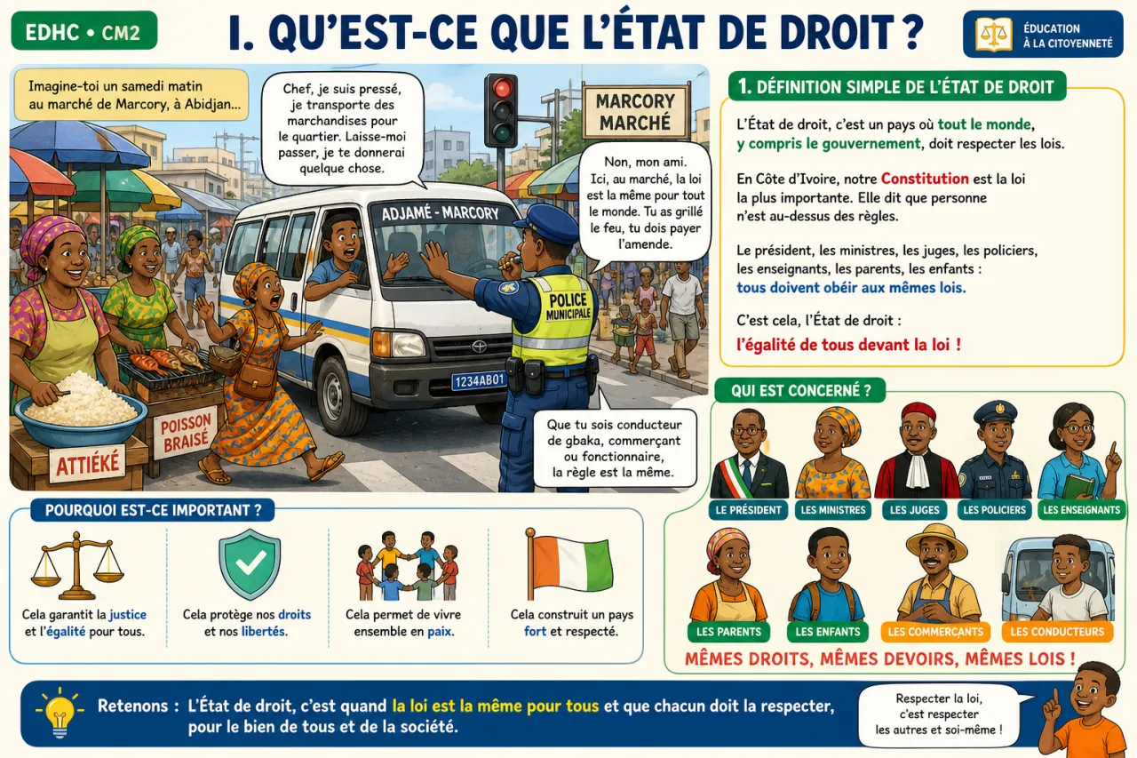 L'État de droit : égalité de tous devant la loi — illustration