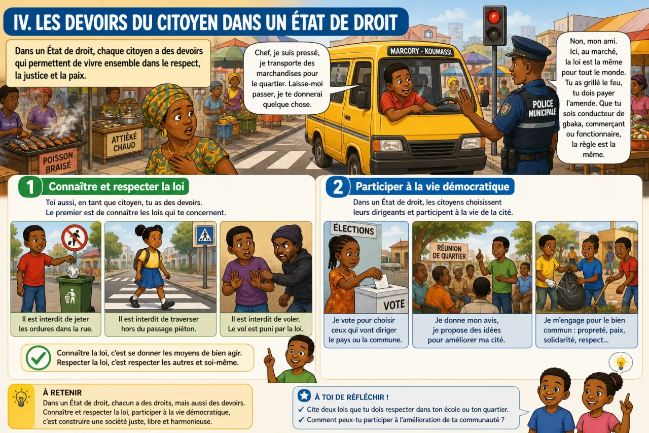 L'État de droit : égalité de tous devant la loi — illustration