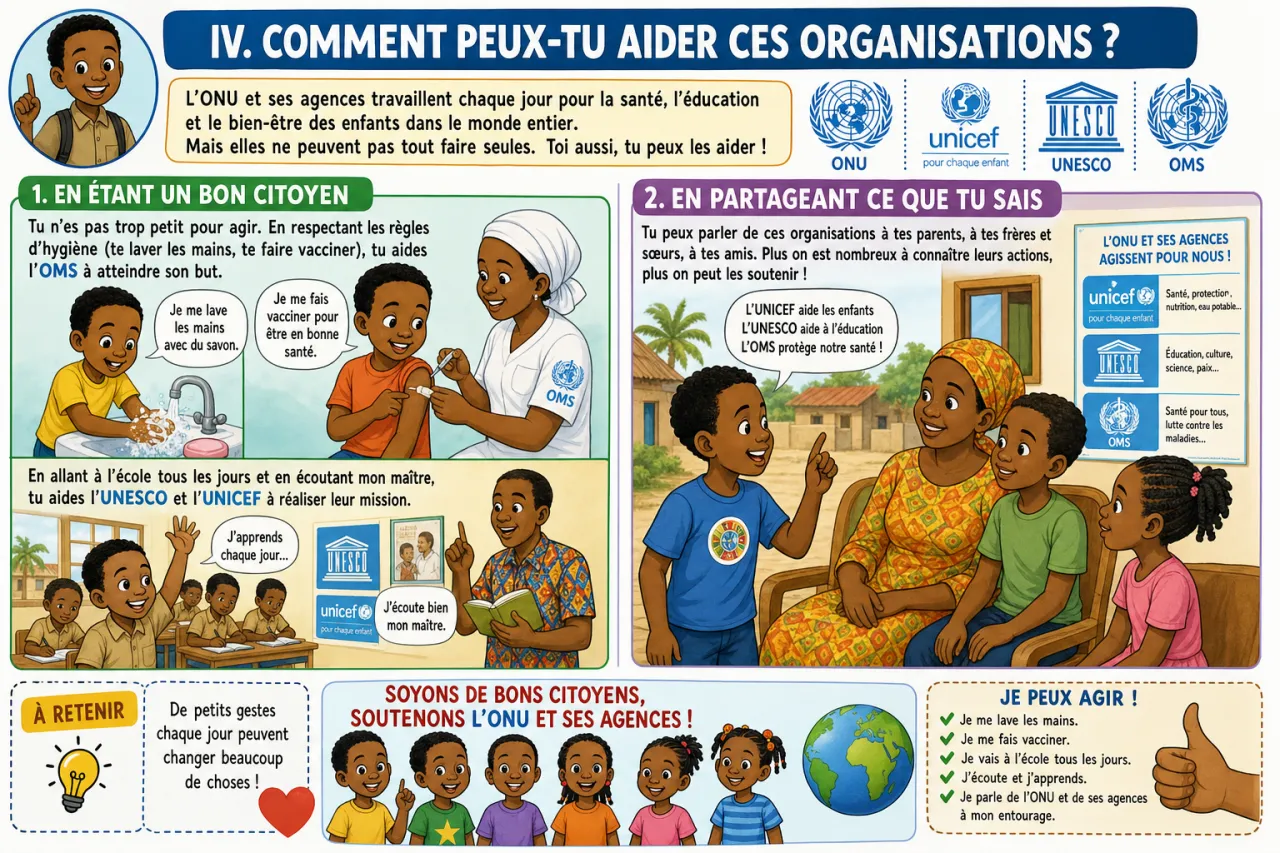 L'ONU et ses agences (UNICEF, UNESCO, OMS) — illustration