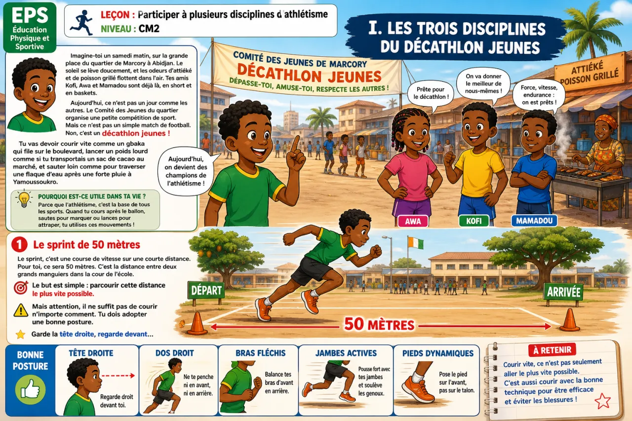 Participer à plusieurs disciplines d'athlétisme — illustration