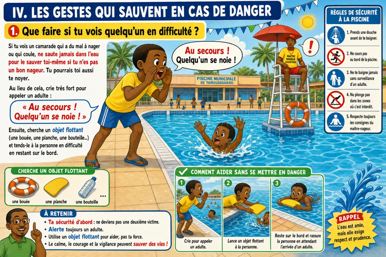 Les règles de sécurité en milieu aquatique — illustration