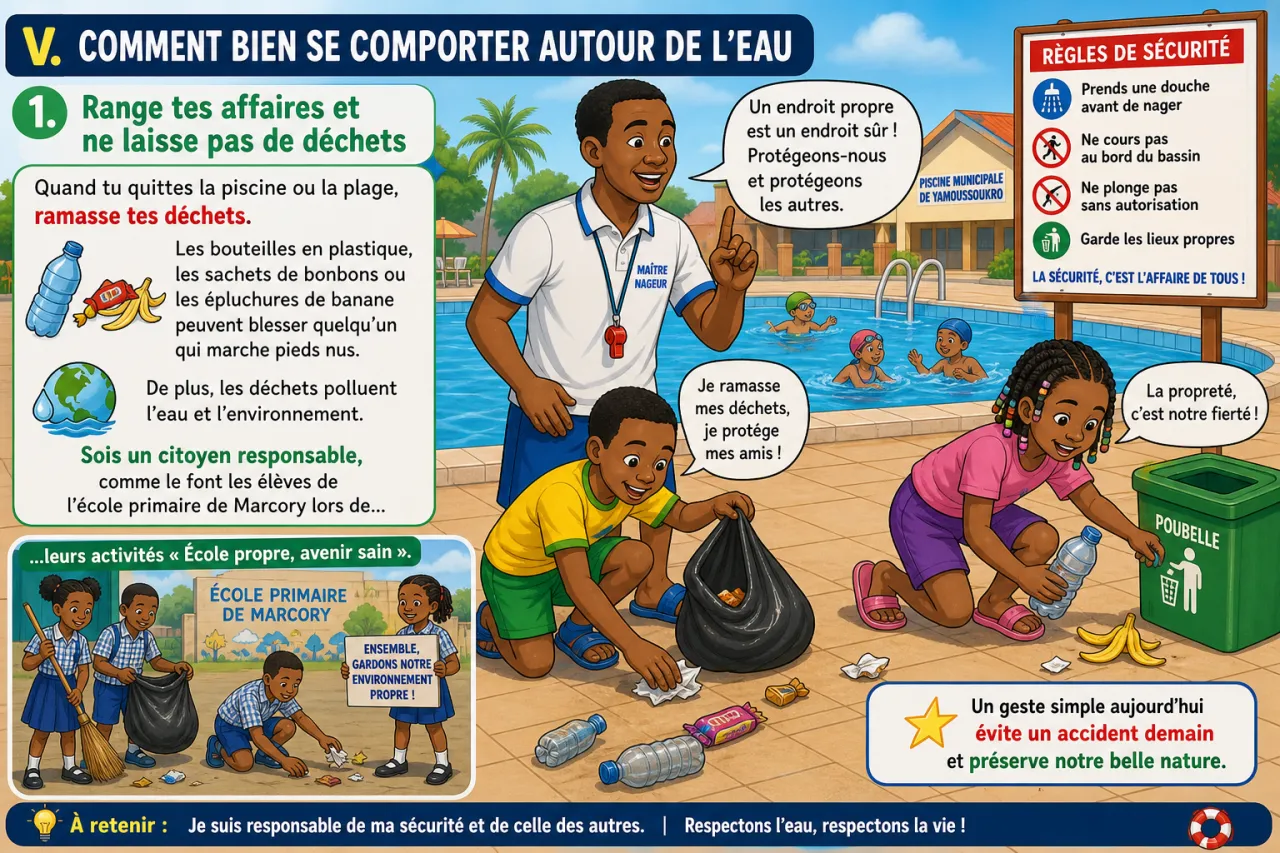 Les règles de sécurité en milieu aquatique — illustration