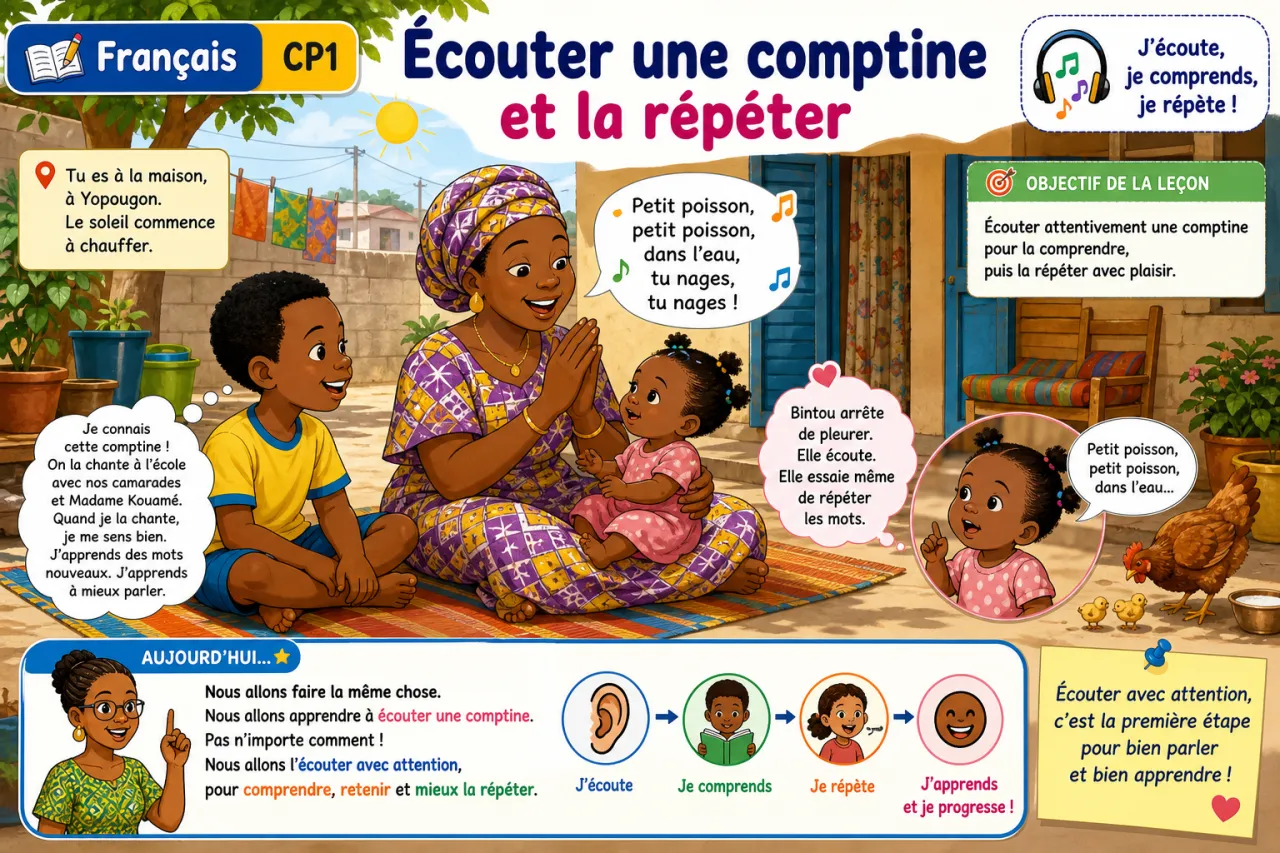 Écouter une comptine et la répéter