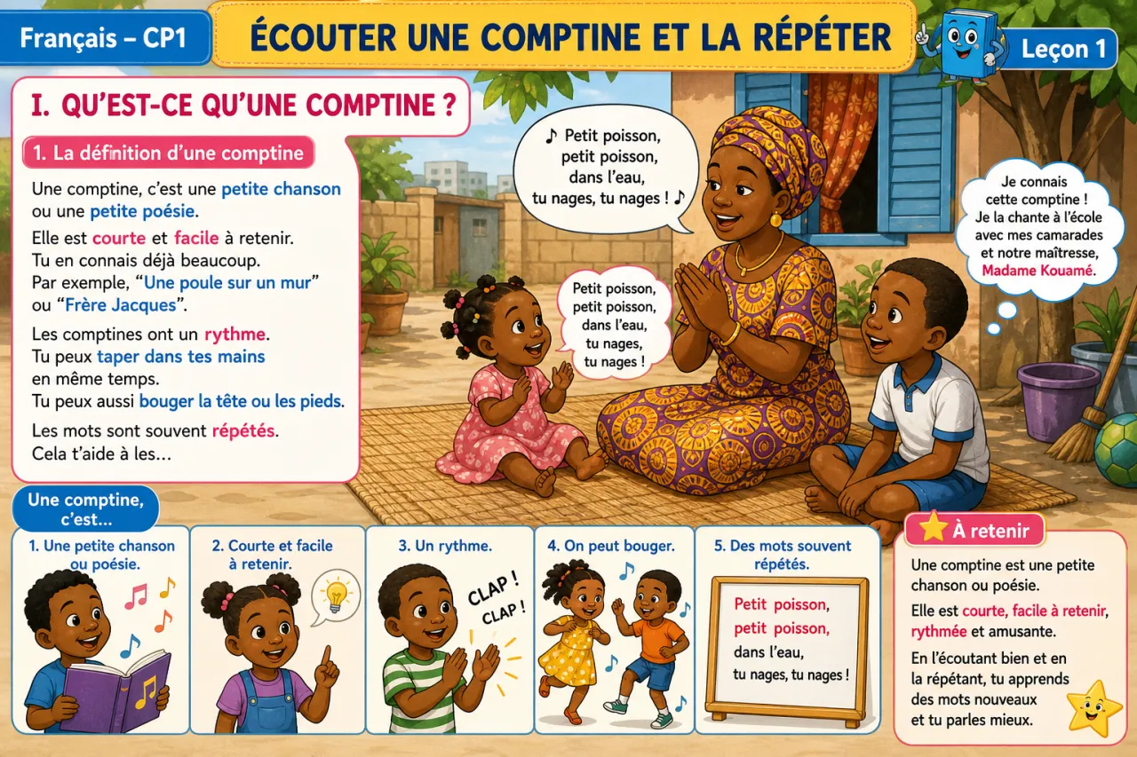 Écouter une comptine et la répéter — illustration