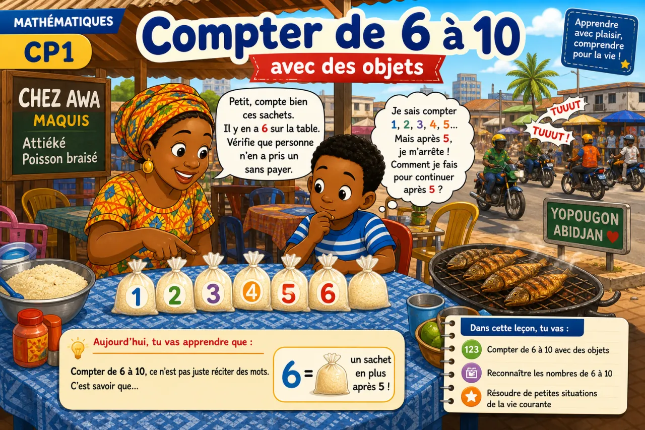 Compter de 6 à 10 avec des objets