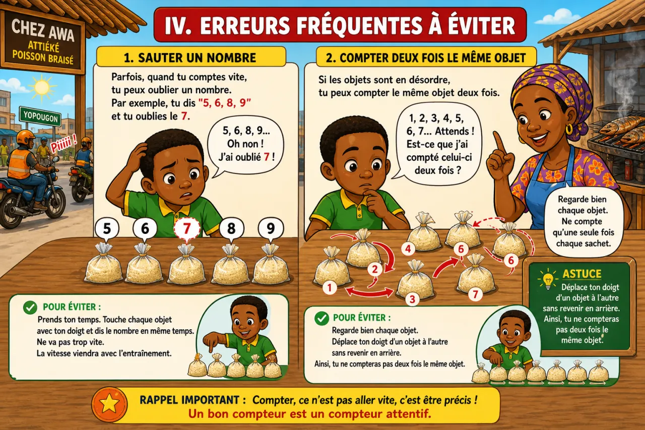 Compter de 6 à 10 avec des objets — illustration