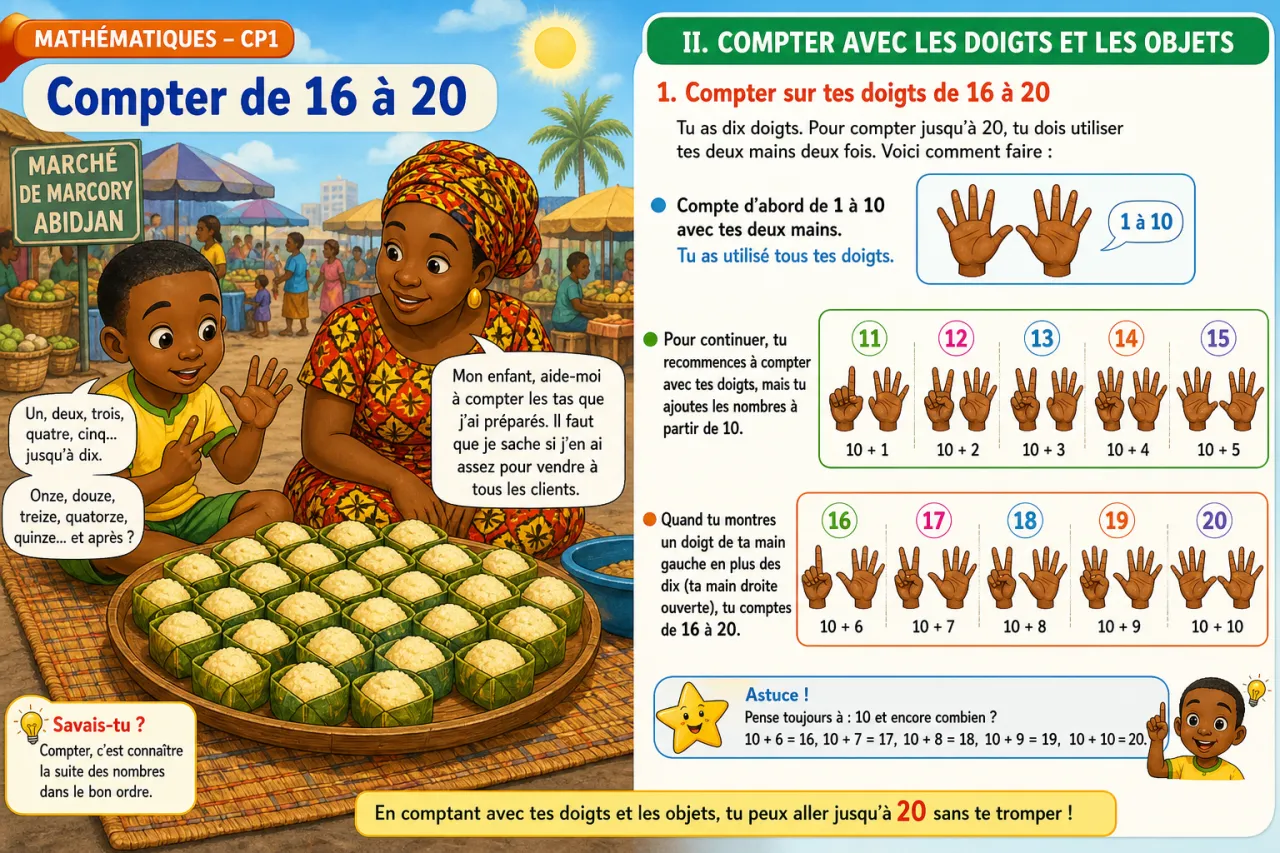Compter de 16 à 20 — illustration