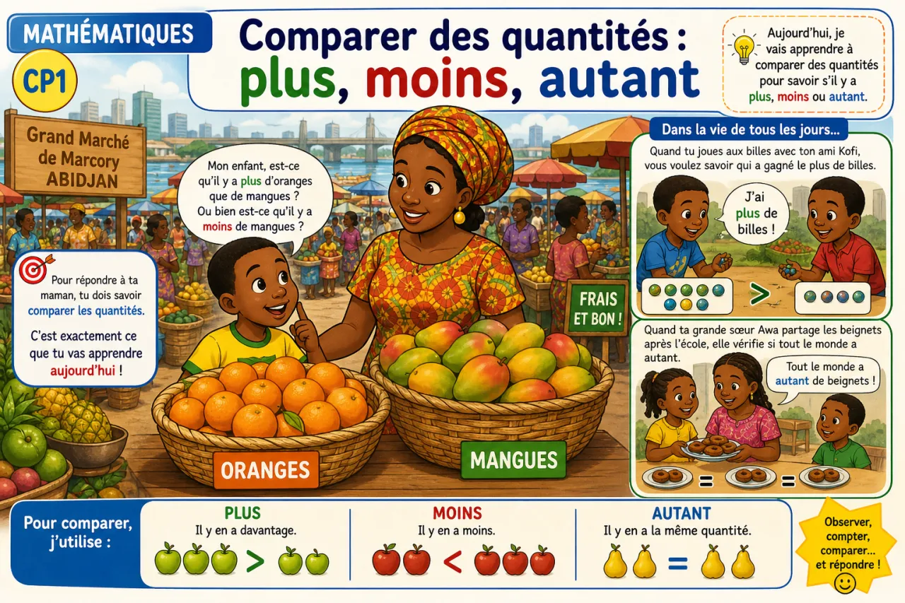 Comparer des quantités : plus, moins, autant