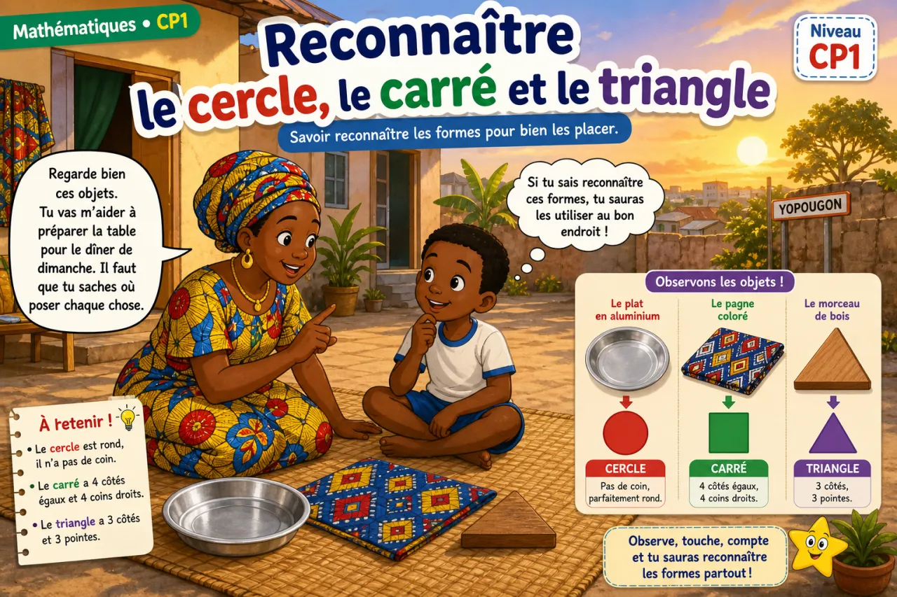 Reconnaître le cercle, le carré et le triangle