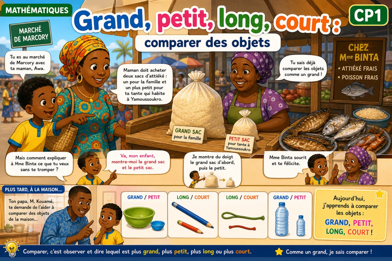 Grand, petit, long, court : comparer des objets