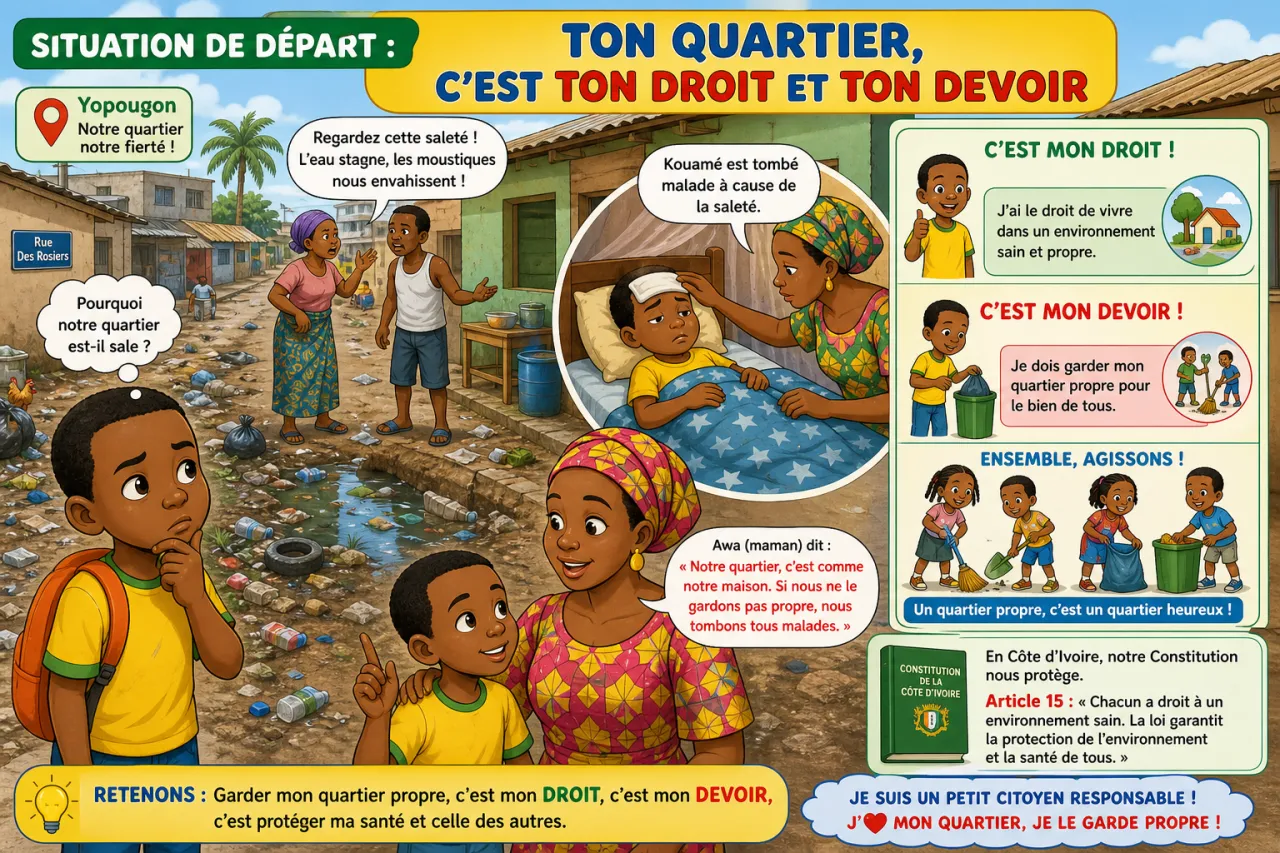 Garder mon quartier propre — illustration