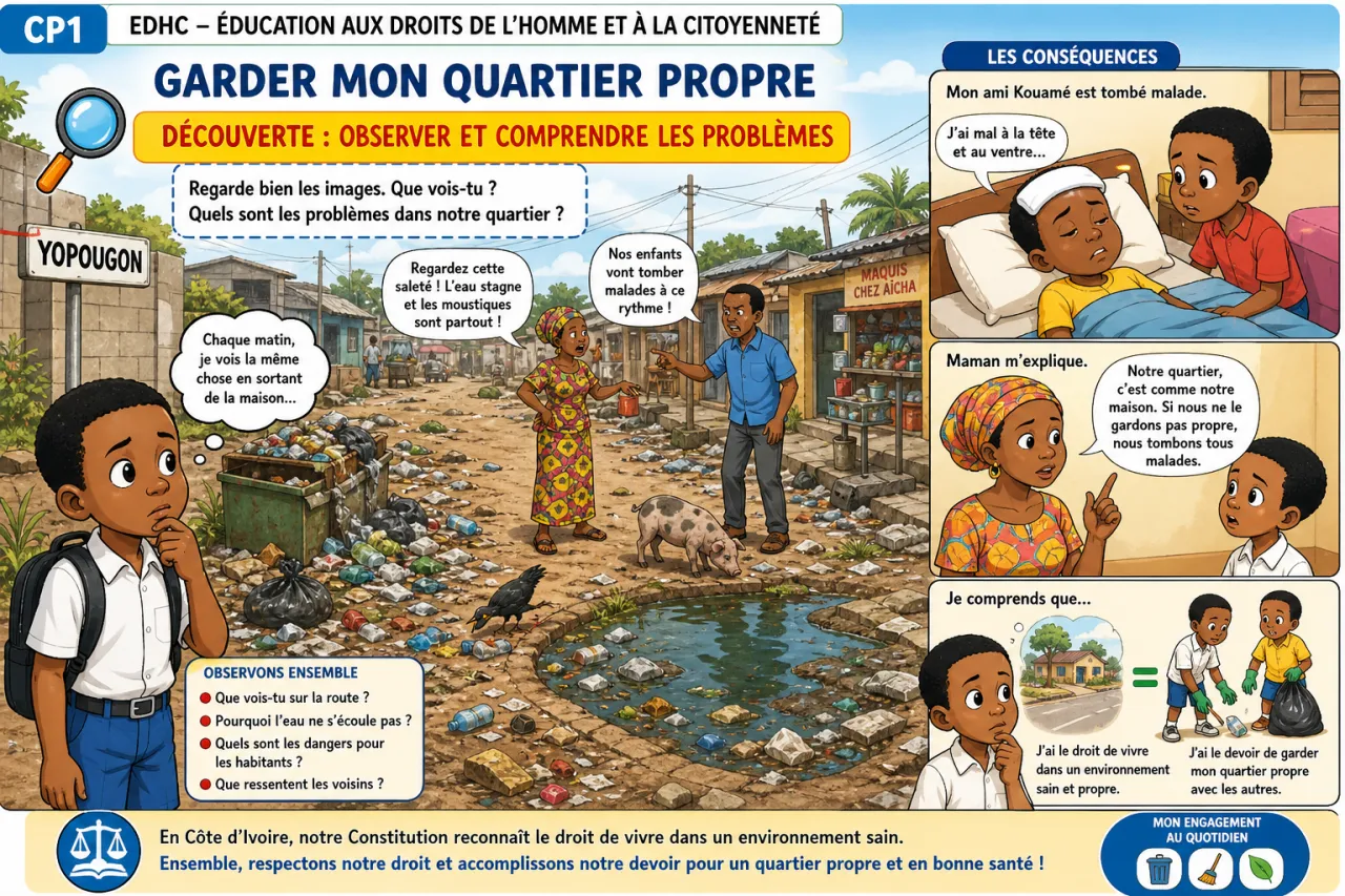 Garder mon quartier propre — illustration