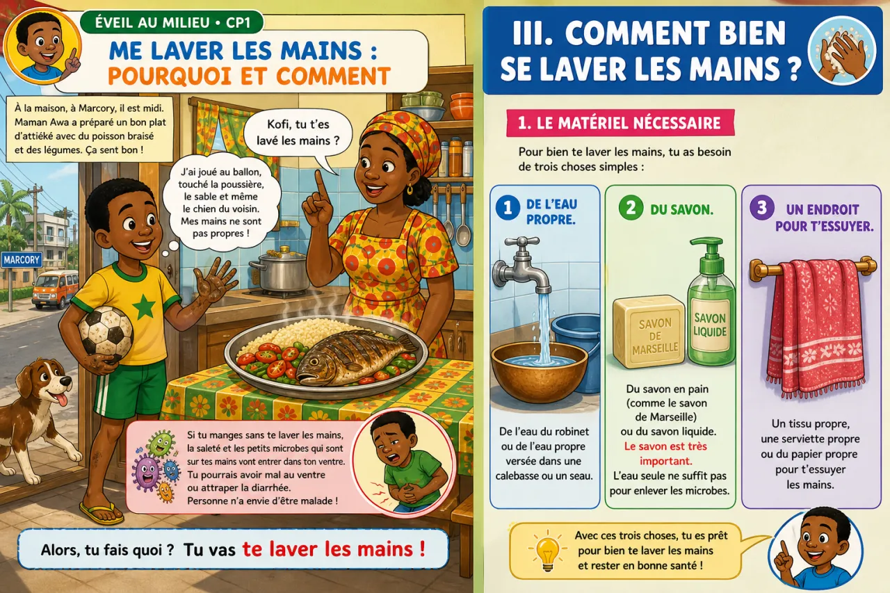Me laver les mains : pourquoi et comment — illustration