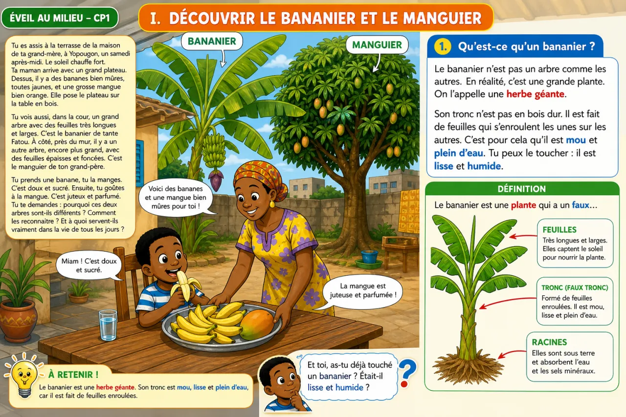 Le bananier et le manguier — illustration