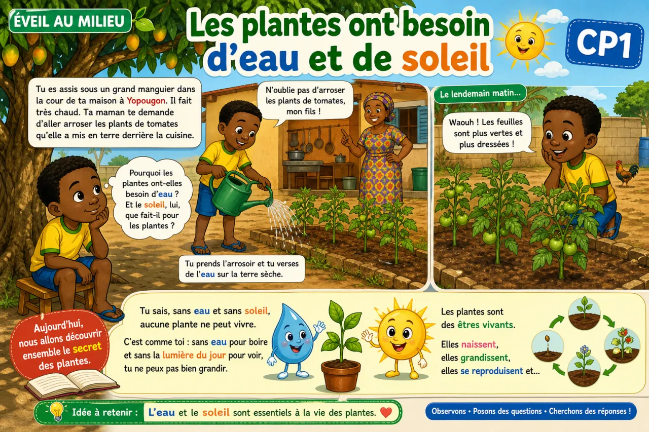 Les plantes ont besoin d'eau et de soleil