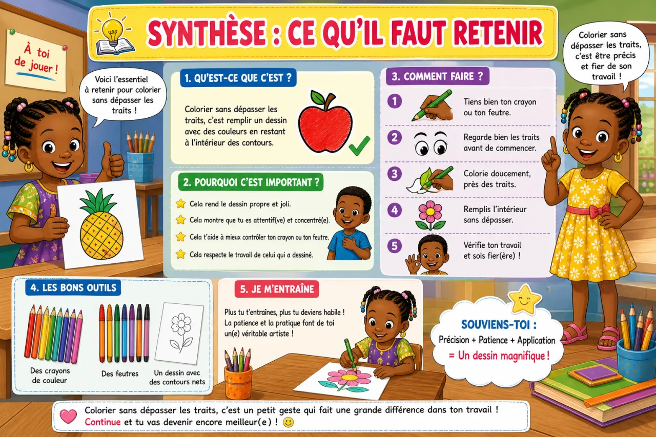 Colorier sans dépasser les traits — illustration