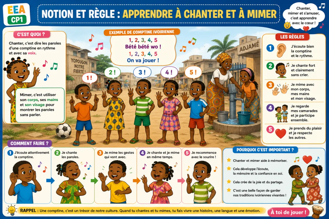 Apprendre une comptine ivoirienne simple — illustration