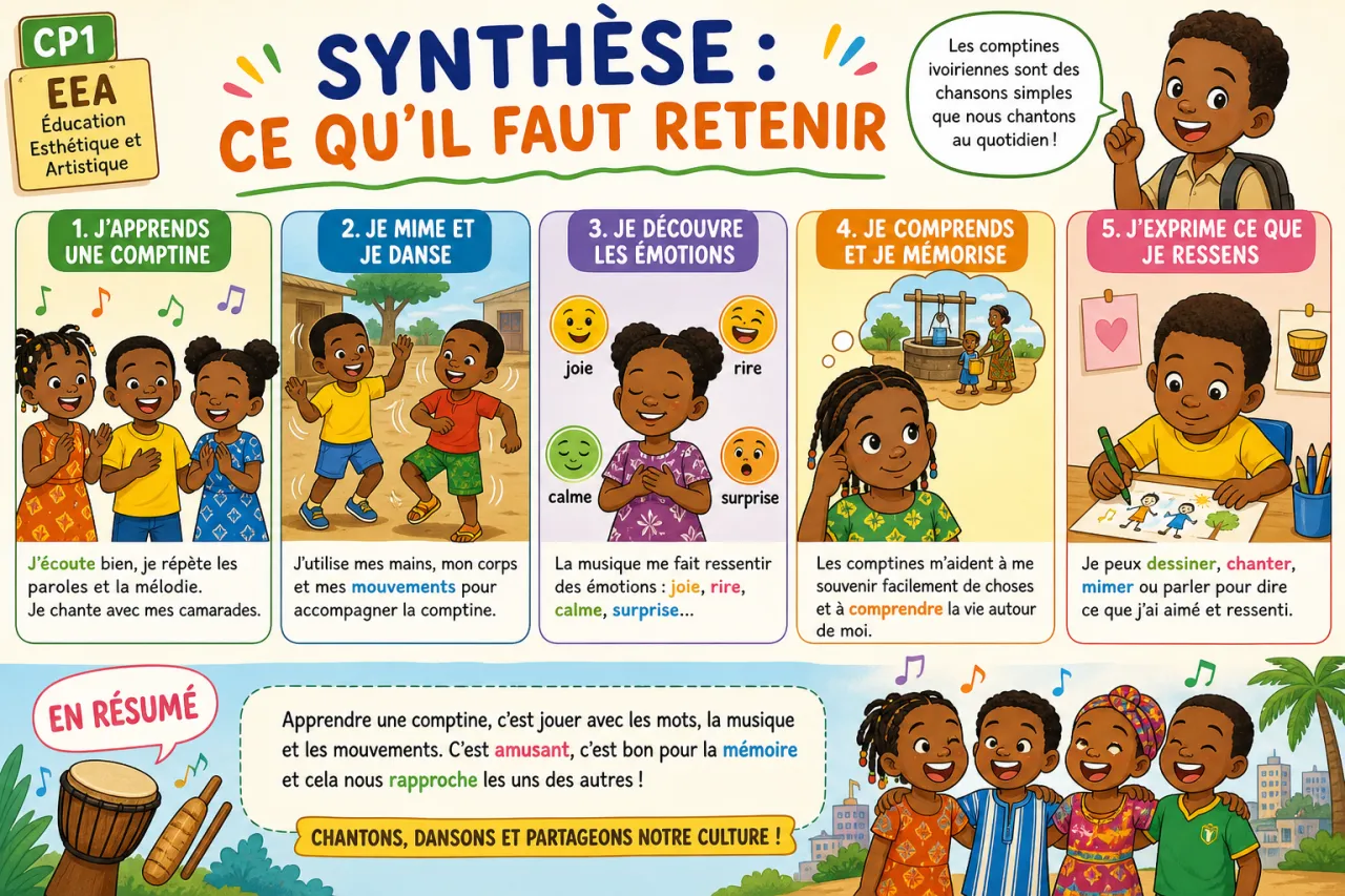 Apprendre une comptine ivoirienne simple — illustration