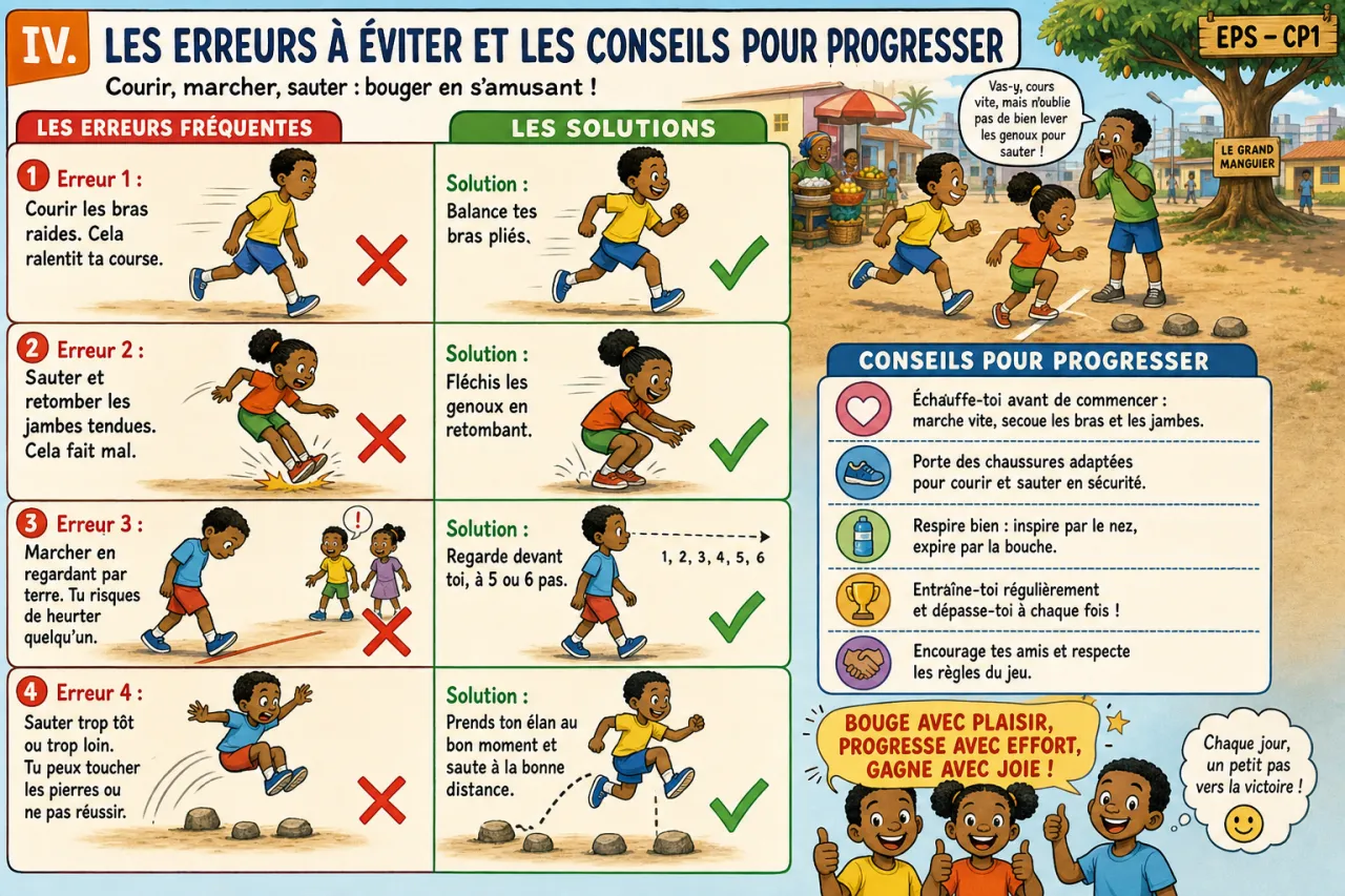 Courir, marcher, sauter : bouger en s'amusant — illustration