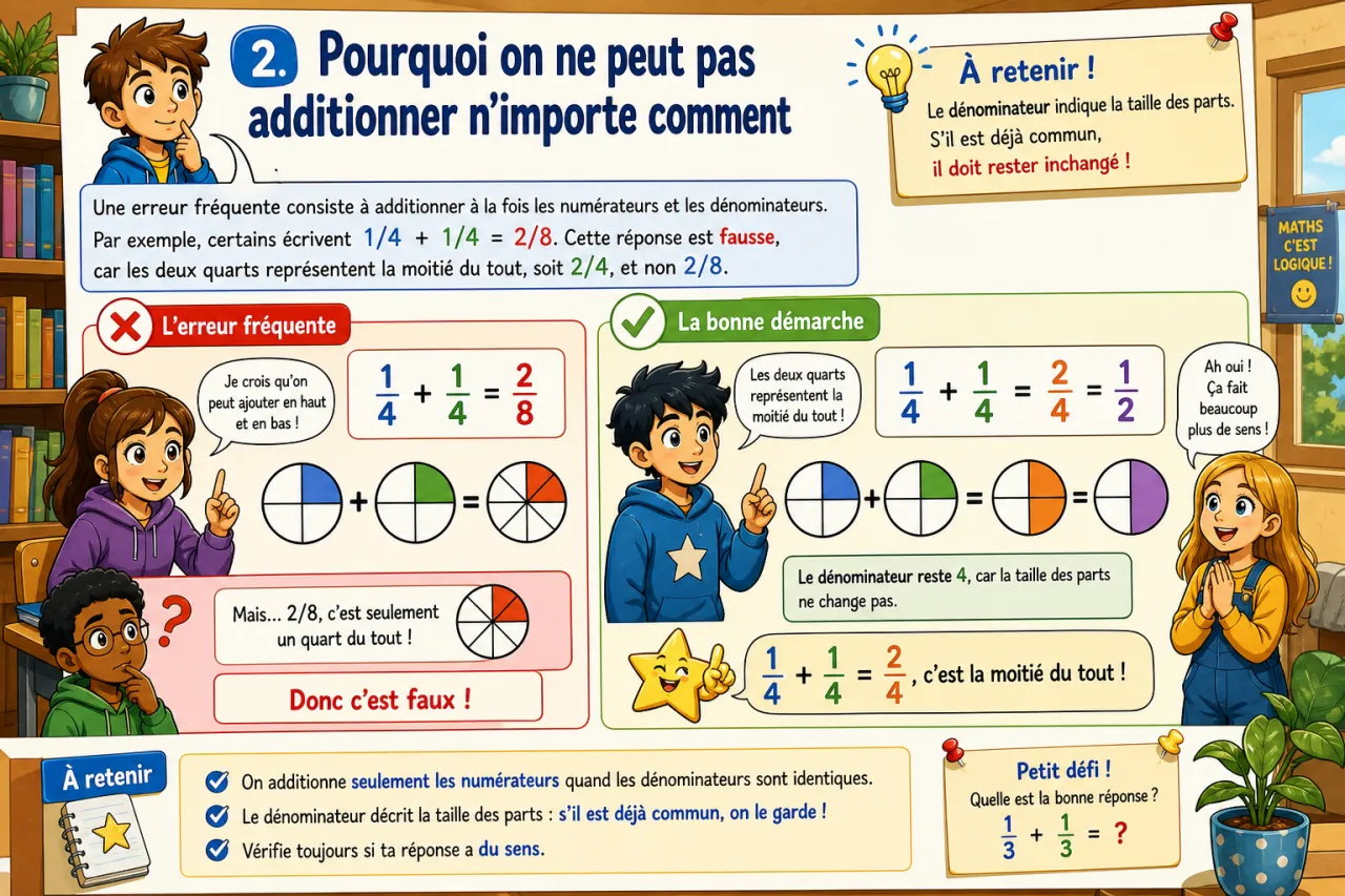 Addition de fractions — illustration