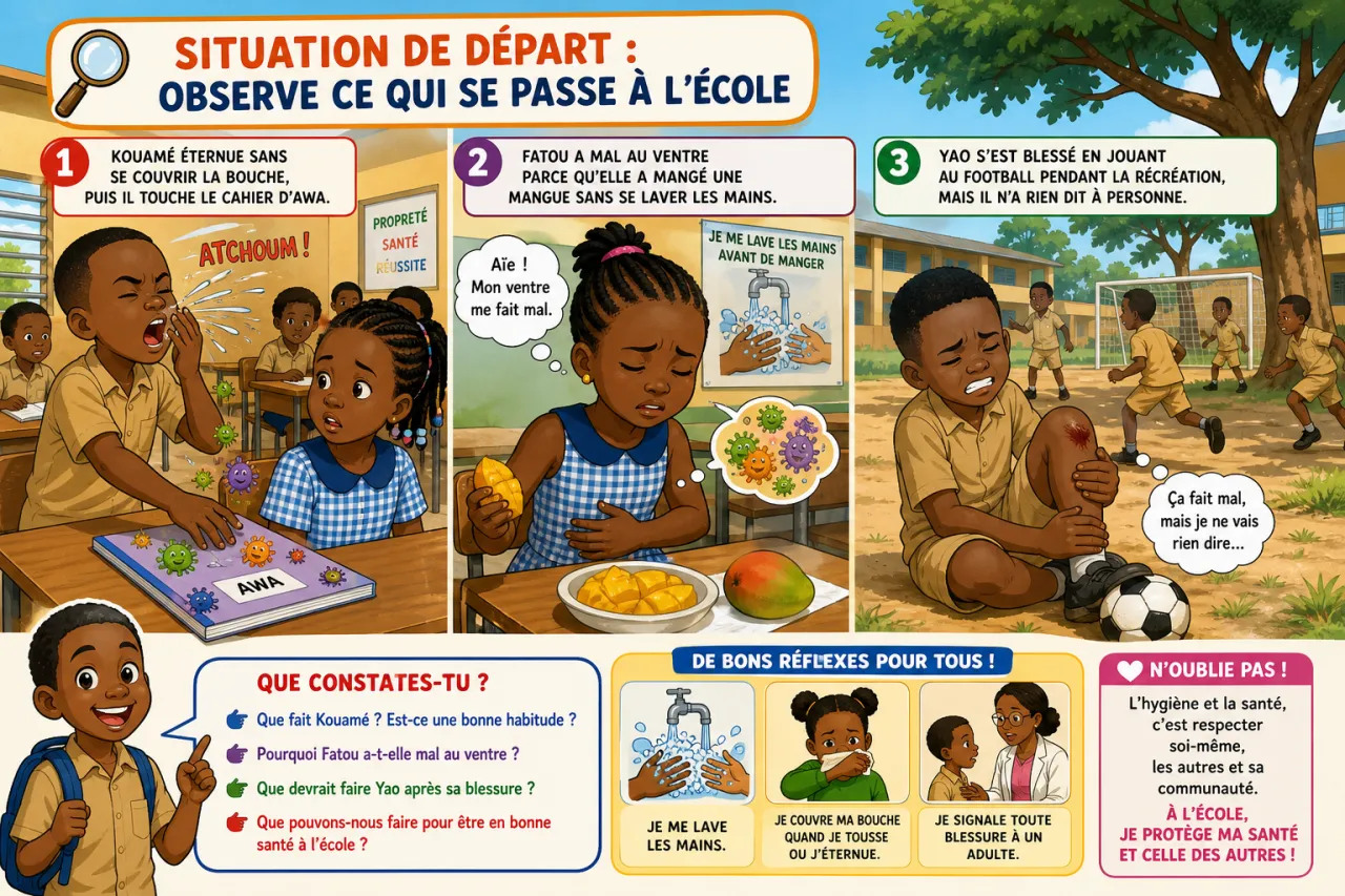 L'hygiène et la santé à l'école — illustration