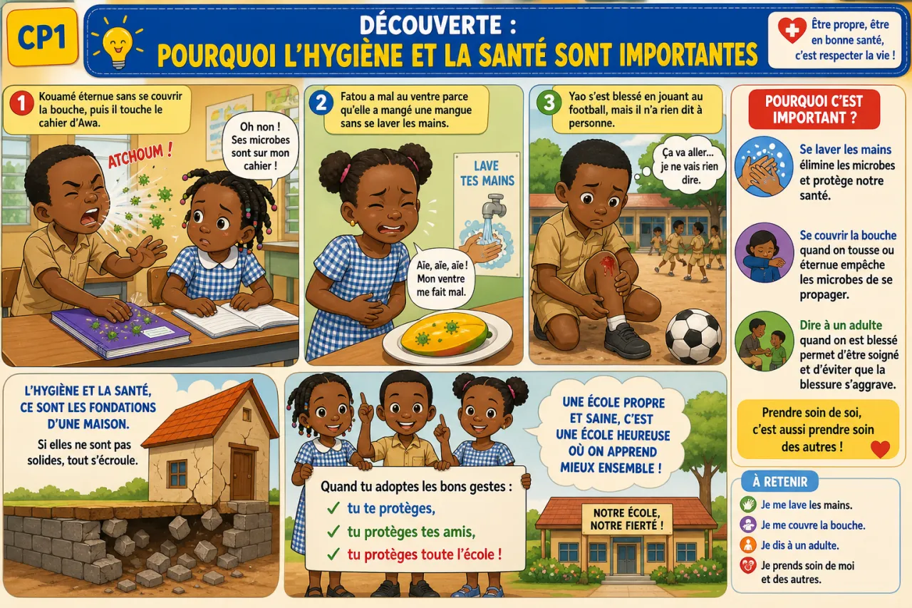 L'hygiène et la santé à l'école — illustration