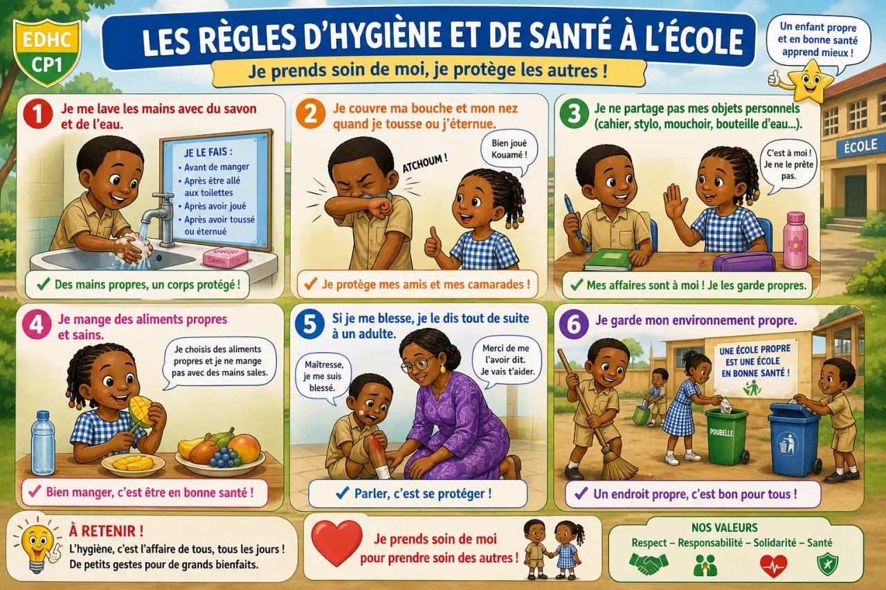 L'hygiène et la santé à l'école — illustration
