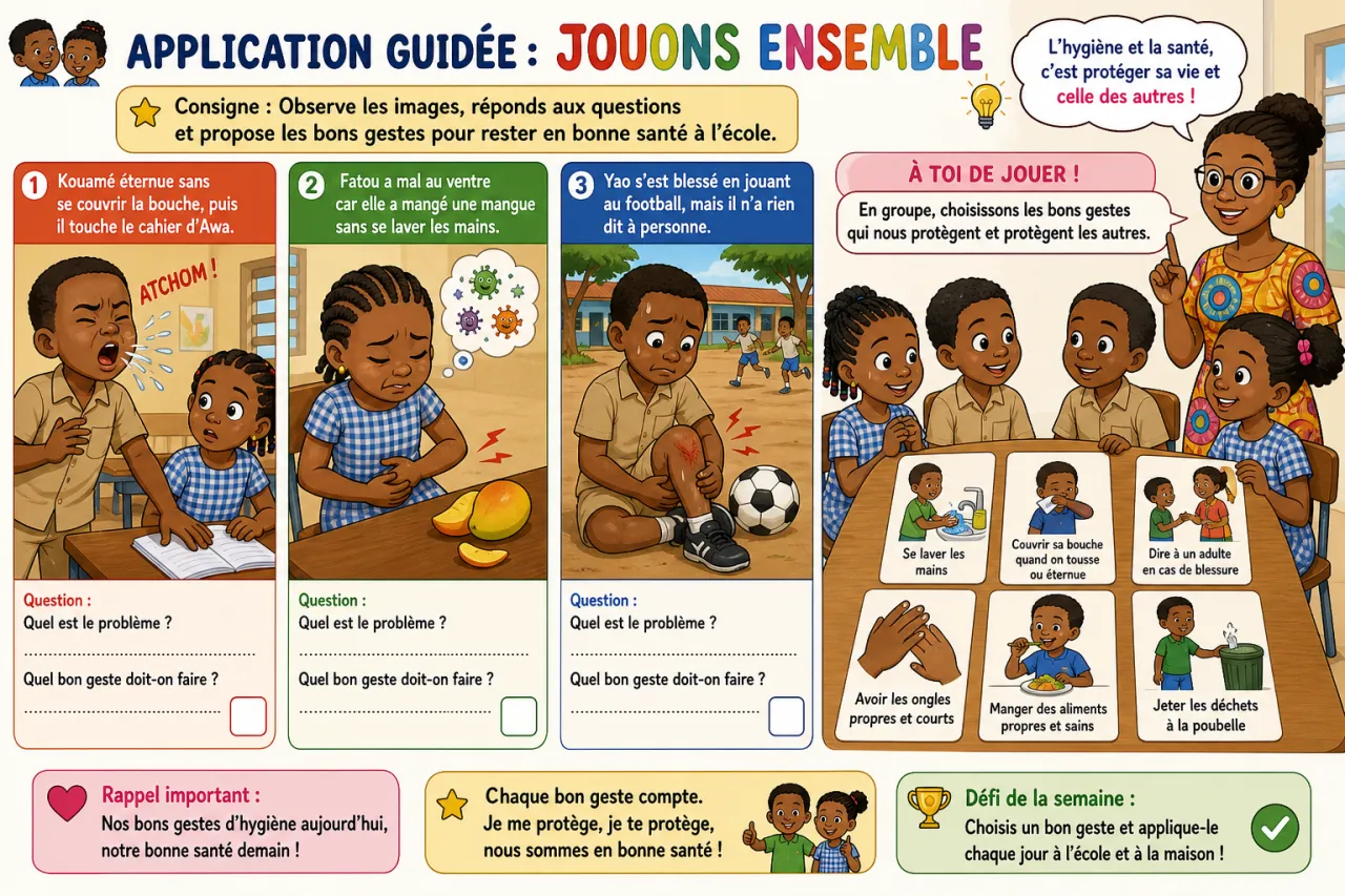 L'hygiène et la santé à l'école — illustration