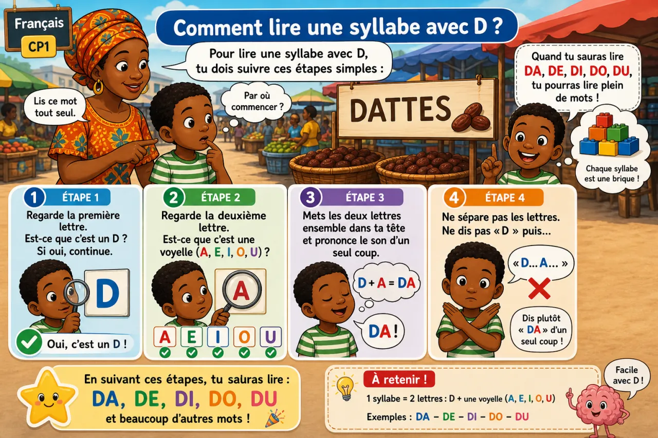 Da, de, di, do, du : les syllabes en D — illustration