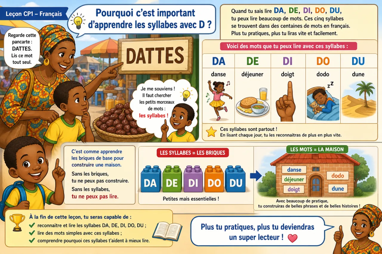Da, de, di, do, du : les syllabes en D — illustration