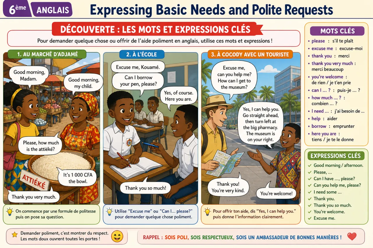 Expressing Basic Needs and Polite Requests — illustration