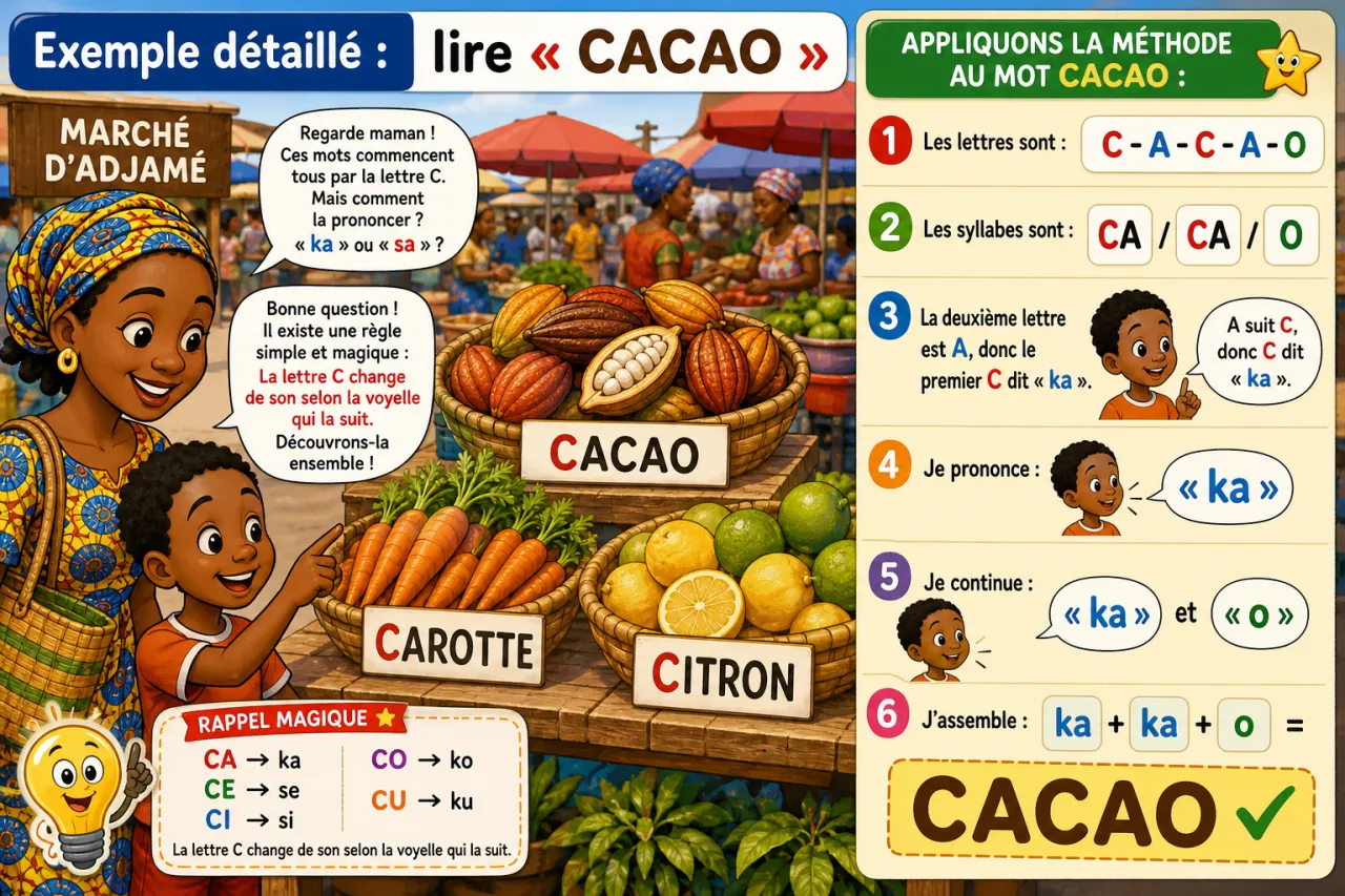 Ca, ce, ci, co, cu : les syllabes en C — illustration