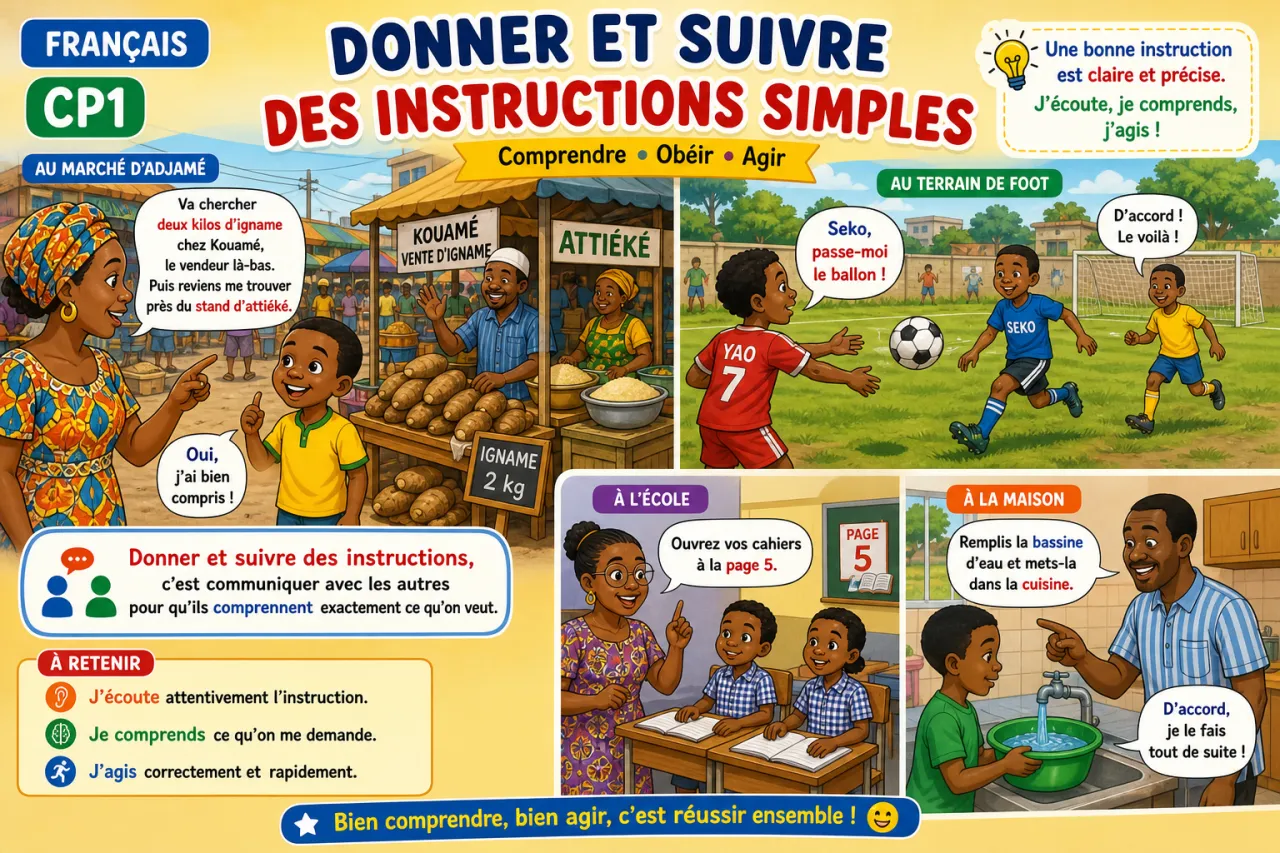 Donner et suivre des instructions simples