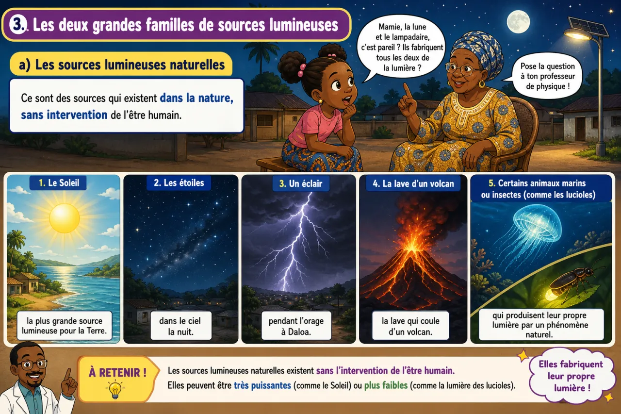 Les sources lumineuses — illustration