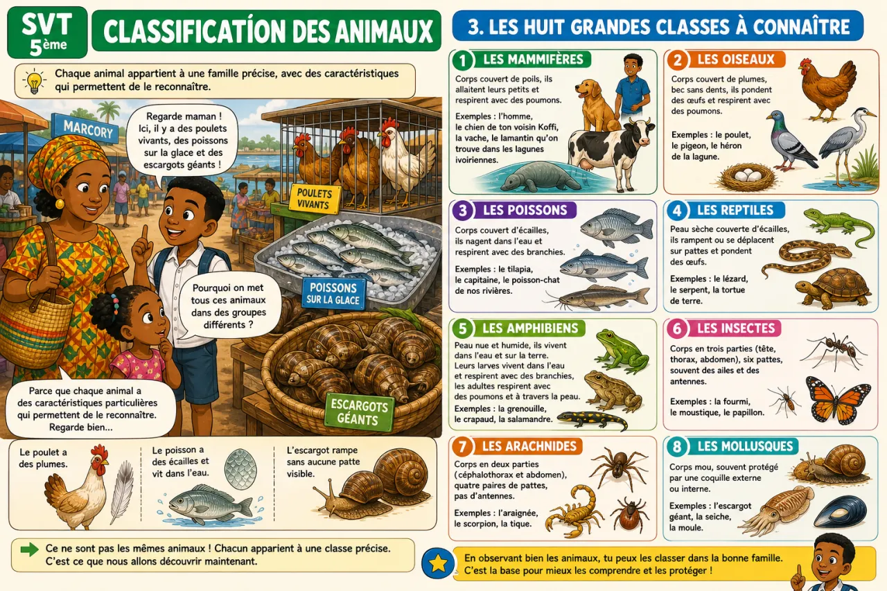 Classification des animaux — illustration