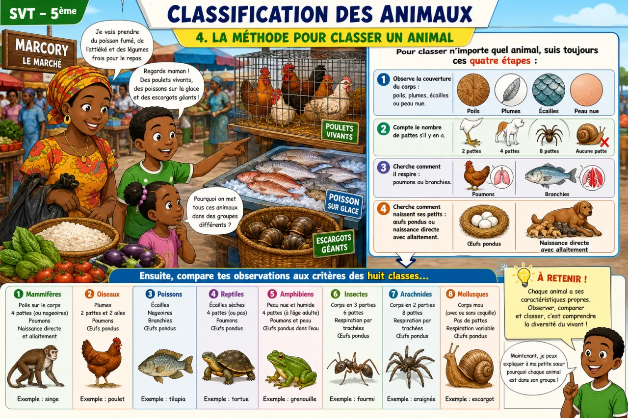 Classification des animaux — illustration