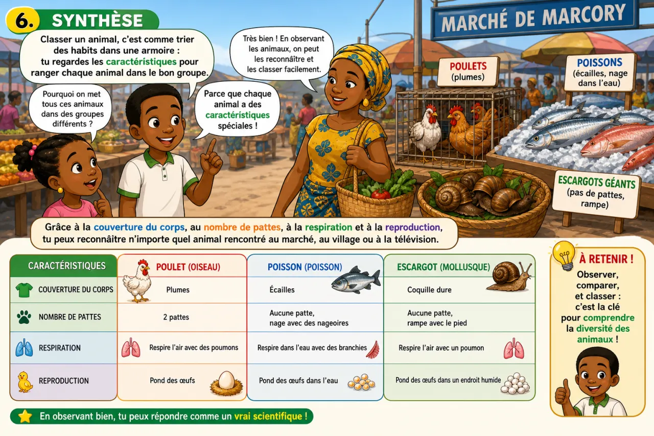 Classification des animaux — illustration
