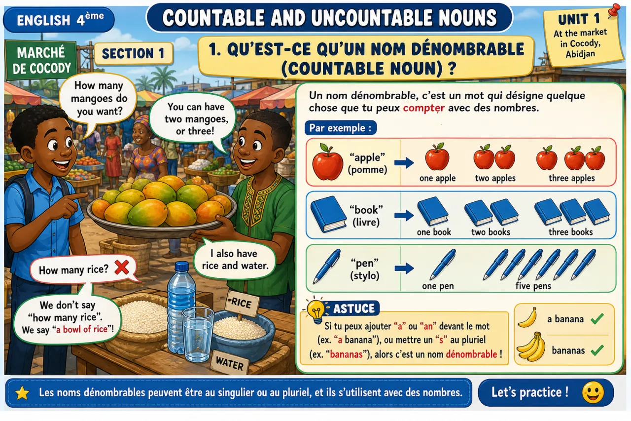 Countable and uncountable nouns — illustration